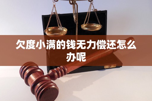 欠度小满的钱无力偿还怎么办呢 欠度小满的钱无力偿还怎么办呢