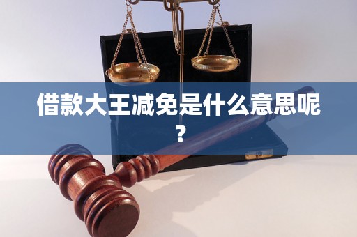 借款大王减免是什么意思呢？