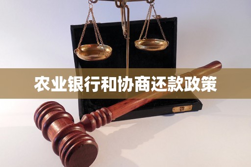 农业银行和协商还款政策