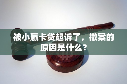 被小赢卡贷起诉了，撤案的原因是什么？