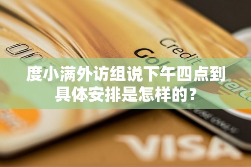 度小满外访组说下午四点到具体安排是怎样的? 度小满外访组说下午四点到具体安排是怎样的?
