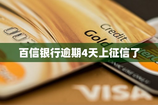 百信银行逾期4天上征信了 百信银行逾期4天上征信了