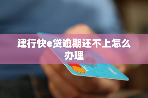 建行快e贷逾期还不上怎么办理