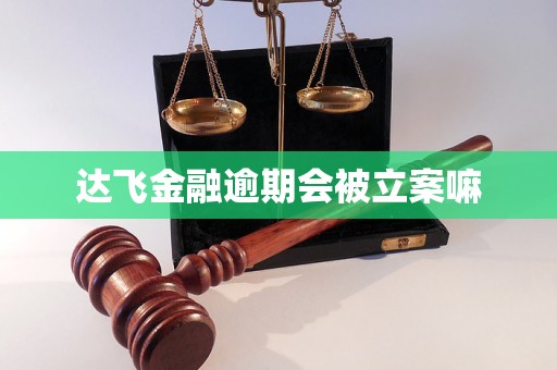 达飞金融逾期会被立案嘛