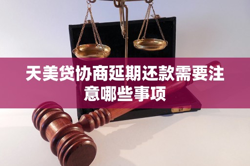 天美贷协商延期还款需要注意哪些事项