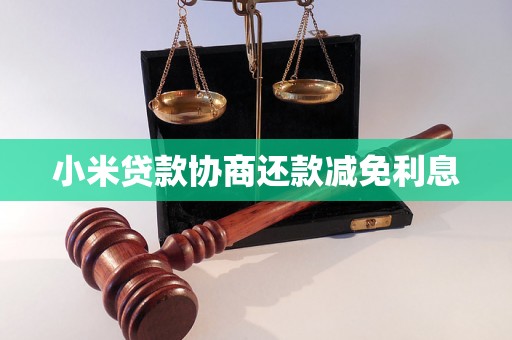 小米贷款协商还款减免利息