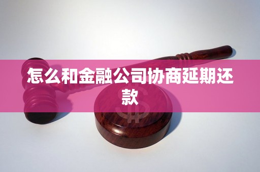 怎么和金融公司协商延期还款