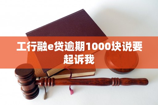 工行融e贷逾期1000块说要起诉我