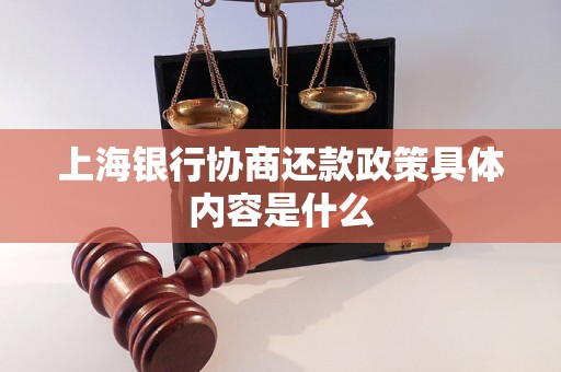 上海银行协商还款政策具体内容是什么