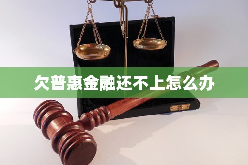 欠普惠金融还不上怎么办