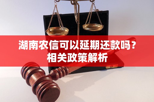 湖南农信可以延期还款吗？相关政策解析