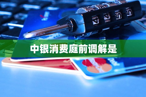 中银消费庭前调解是 中银消费庭前调解是
