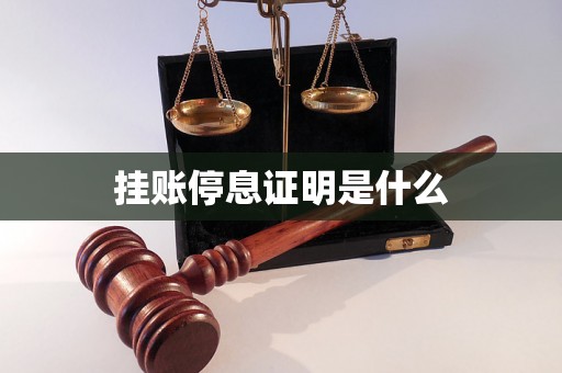 挂账停息证明是什么