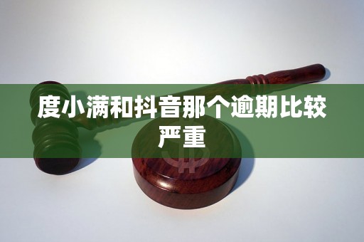 度小满和抖音那个逾期比较严重