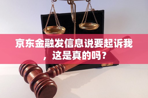 京东金融发信息说要起诉我,这是真的吗? 京东金融发信息说要起诉我,这是真的吗?