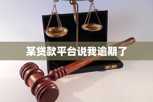 某贷款平台说我逾期了