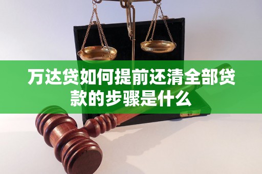 万达贷如何提前还清全部贷款的步骤是什么