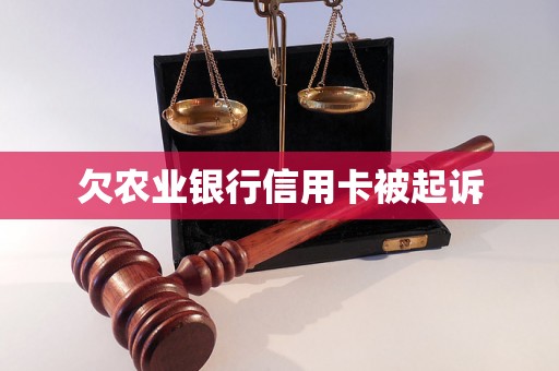 欠农业银行信用卡被起诉