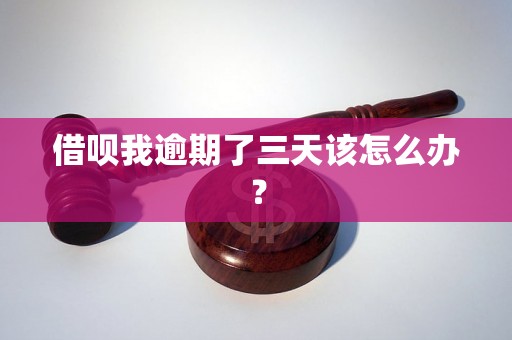借呗我逾期了三天该怎么办？