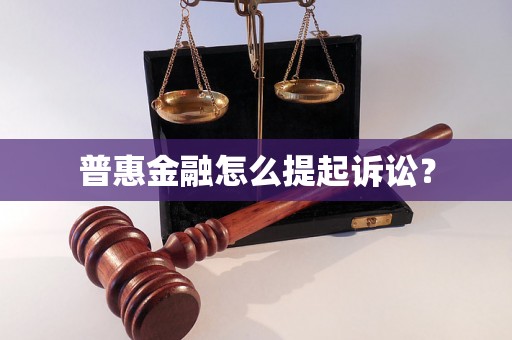 普惠金融怎么提起诉讼？