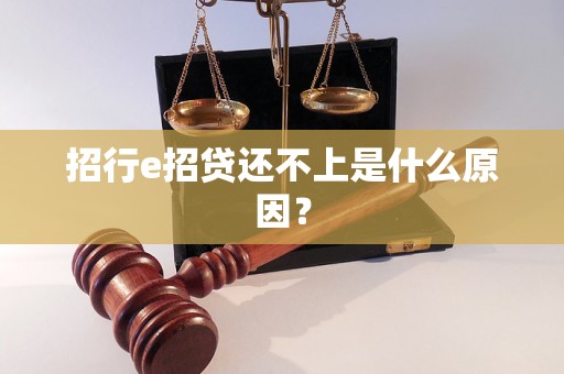 招行e招贷还不上是什么原因？
