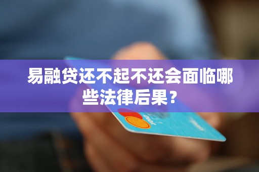 易融贷还不起不还会面临哪些法律后果？