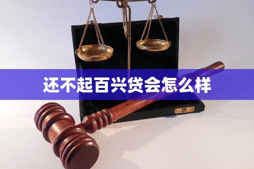 还不起百兴贷会怎么样