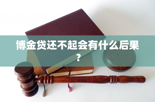 博金贷还不起会有什么后果？