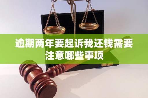 逾期两年要起诉我还钱需要注意哪些事项