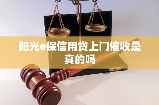 阳光e保信用贷上门催收是真的吗