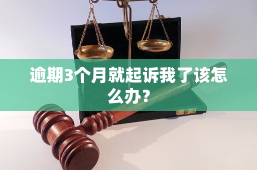 逾期3个月就起诉我了该怎么办？