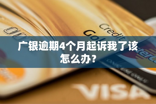广银逾期4个月起诉我了该怎么办？