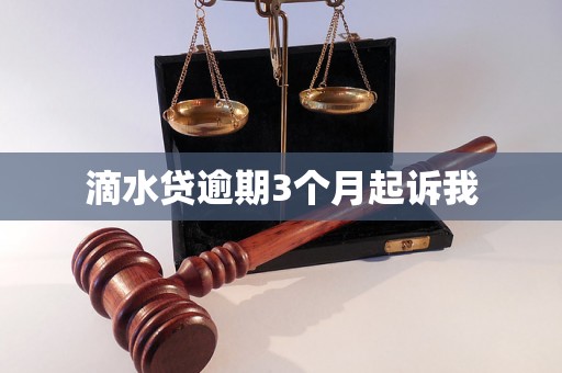 滴水贷逾期3个月起诉我