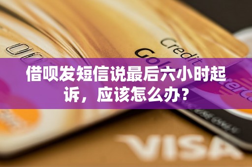 借呗发短信说最后六小时起诉，应该怎么办？