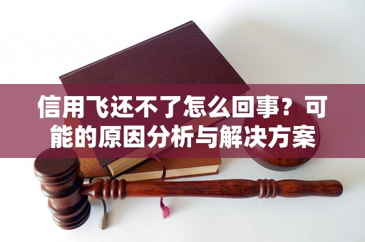 信用飞还不了怎么回事?可能的原因分析与解决方案 信用飞还不了怎么回事?可能的原因分析与解决方案