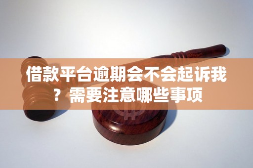 借款平台逾期会不会起诉我？需要注意哪些事项