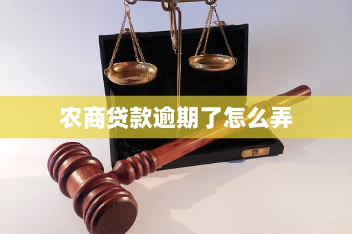 农商贷款逾期了怎么弄