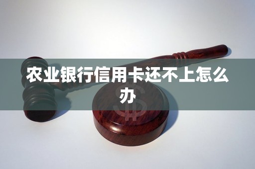 農(nóng)業(yè)銀行信用卡還不上怎么辦