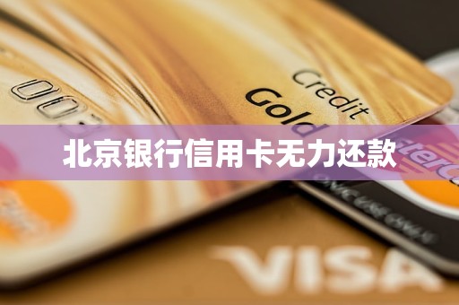 北京銀行信用卡無力還款