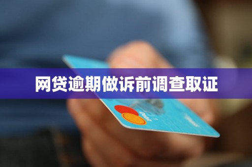 网贷逾期做诉前调查取证 网贷逾期做诉前调查取证