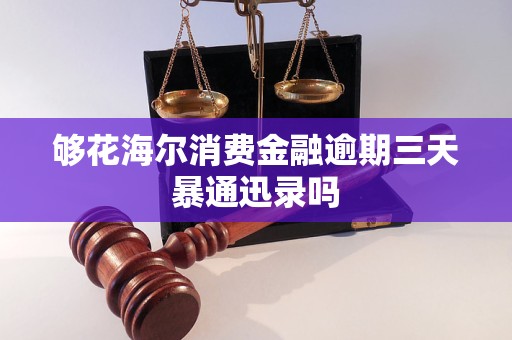 夠花海爾消費金融逾期三天暴通迅錄嗎