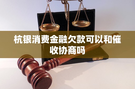 杭銀消費(fèi)金融欠款可以和催收協(xié)商嗎