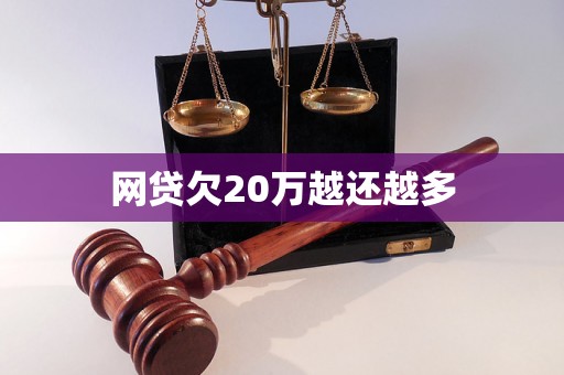 网贷欠20万越还越多 网贷欠20万越还越多