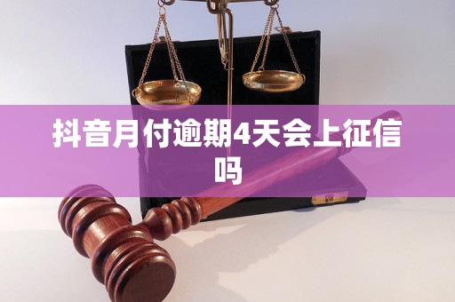 抖音月付逾期4天会上征信吗