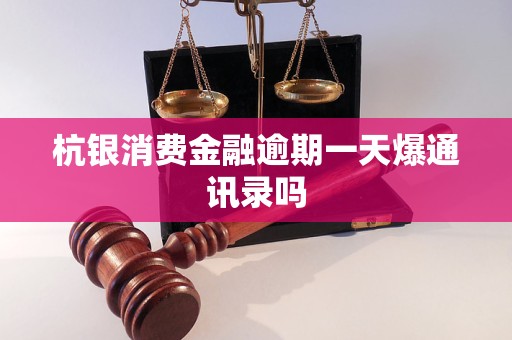 杭銀消費(fèi)金融逾期一天爆通訊錄嗎