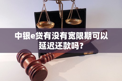 中银e贷有没有宽限期可以延迟还款吗？