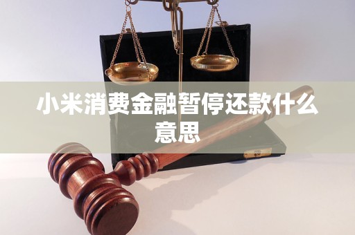 小米消費(fèi)金融暫停還款什么意思