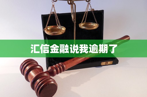 匯信金融說(shuō)我逾期了