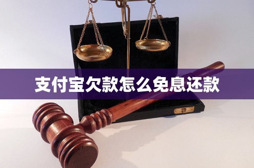 支付宝欠款怎么免息还款