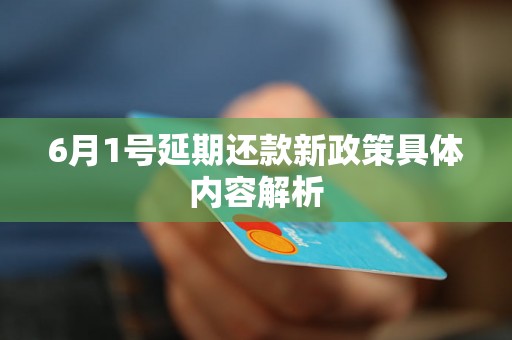 6月1号延期还款新政策具体内容解析 6月1号延期还款新政策具体内容解析